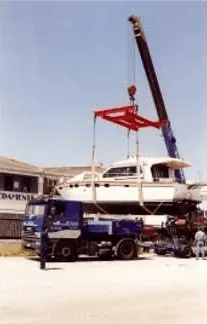 Hauling operation with crane