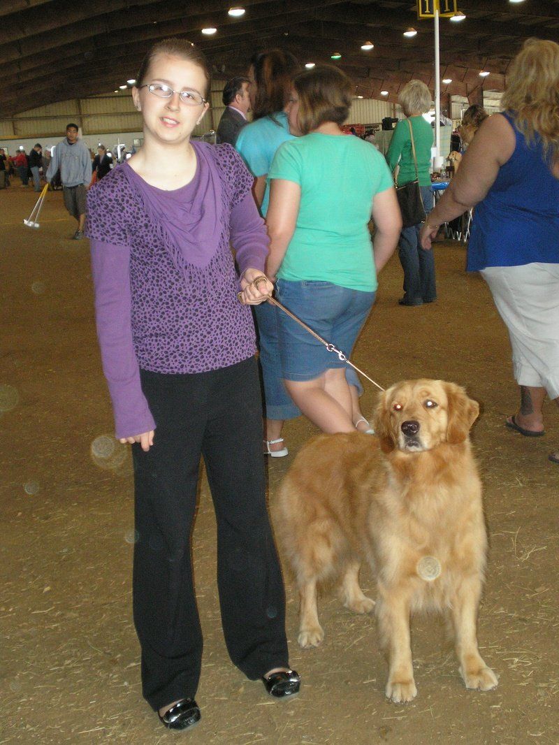 An aspiring Junior Handler, Marin Kennedy and her Golden Retriever Salsa
