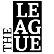 Black logo reading “THE LEAGUE” in stacked white letters on a black background