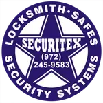 The logo for locksmith safes security systems has a star in the middle of it.
