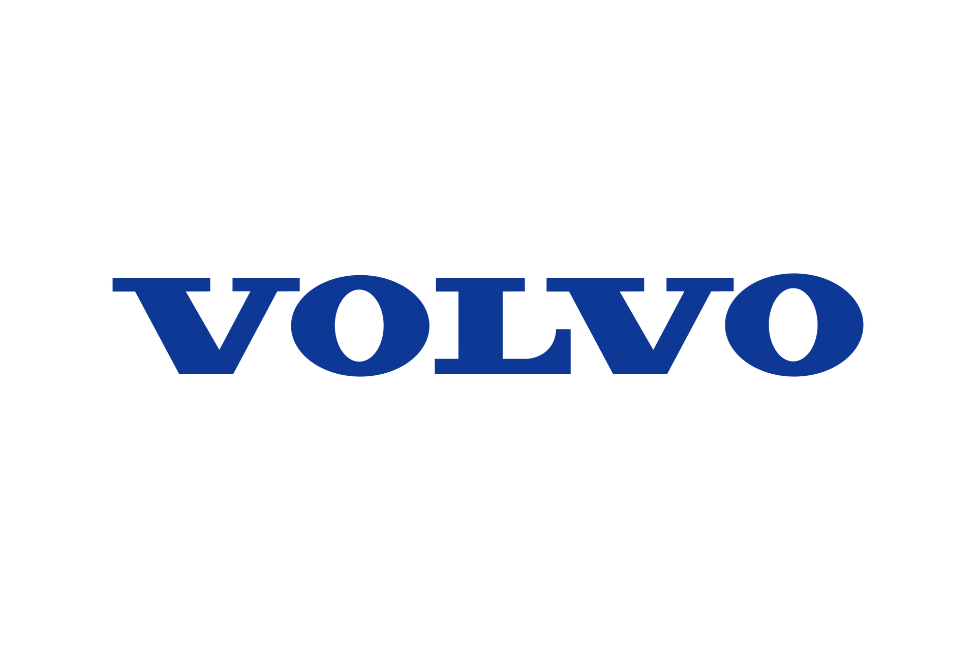 Logotipo de Volvo en azul oscuro sobre fondo blanco.