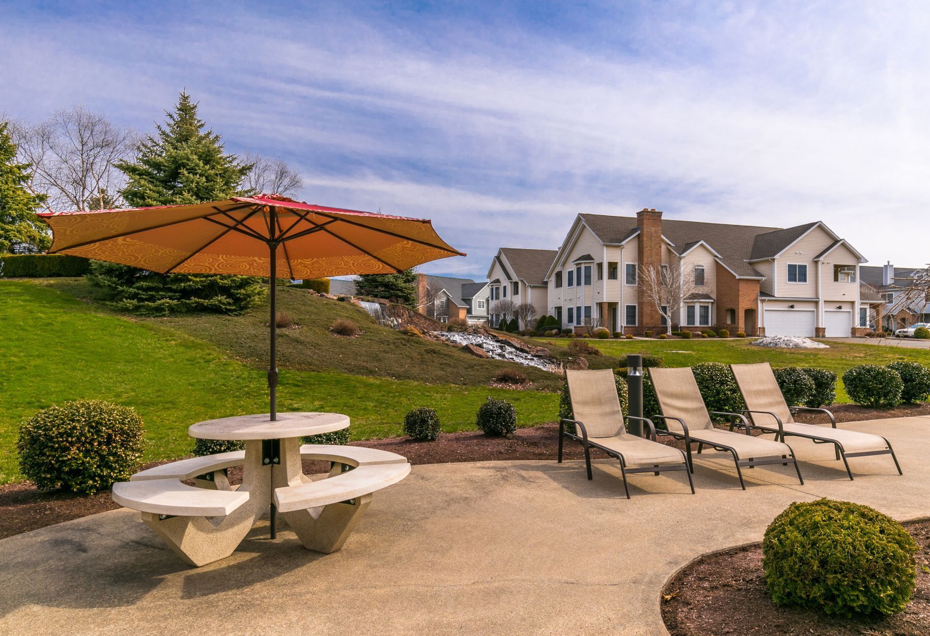 Photo of an outdoor lounge area