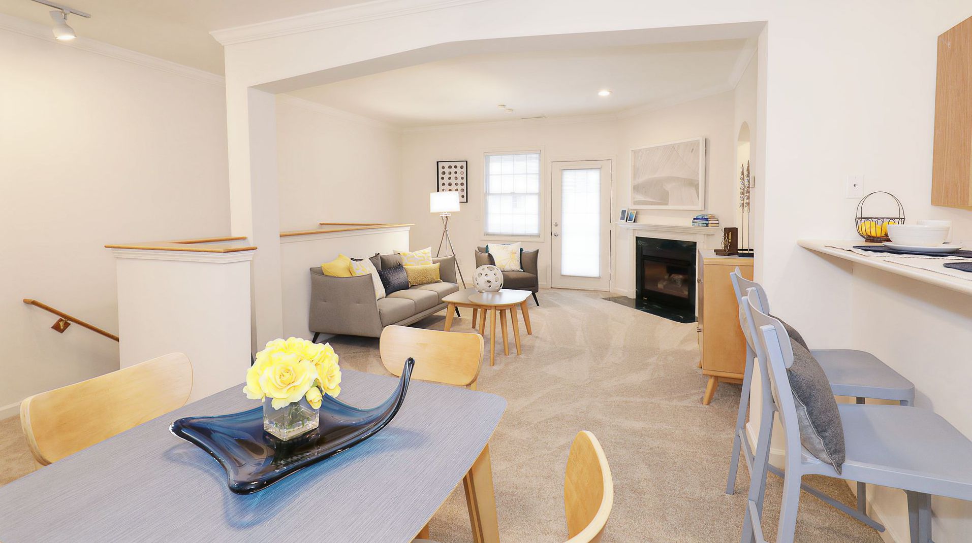 interior photo of a dining and living room area