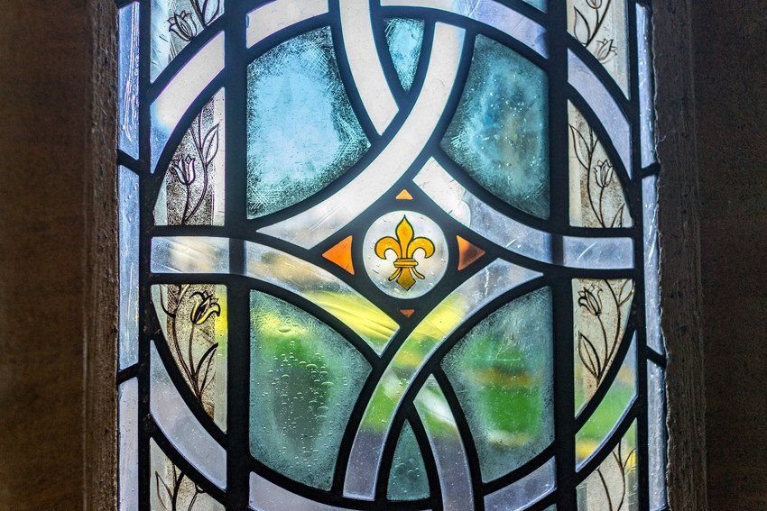 Low Angle View Of Stained Glass Window