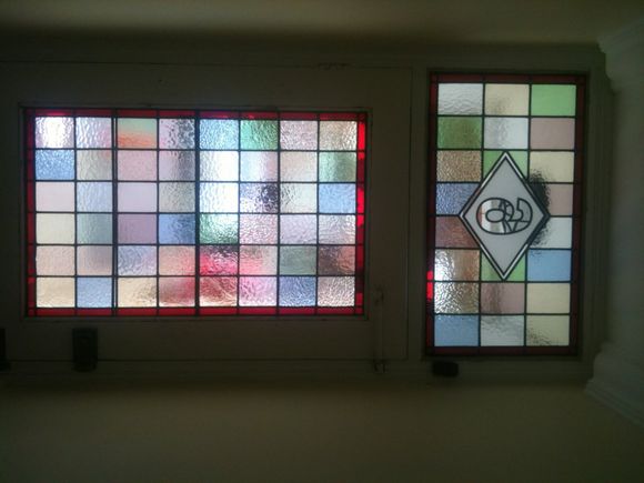 stained glass windows colourful squares