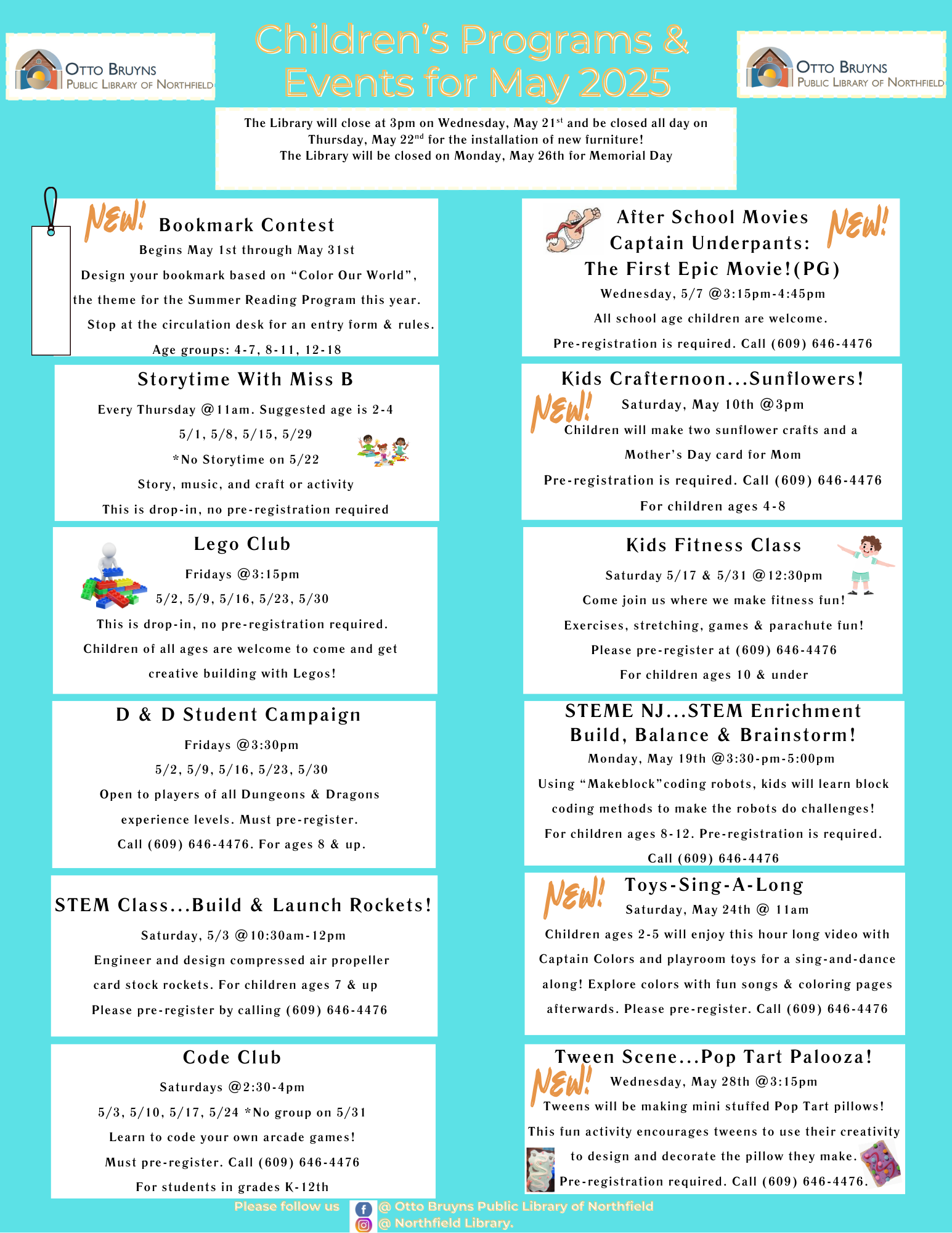 A calendar of events for february 2025 for children 's programs