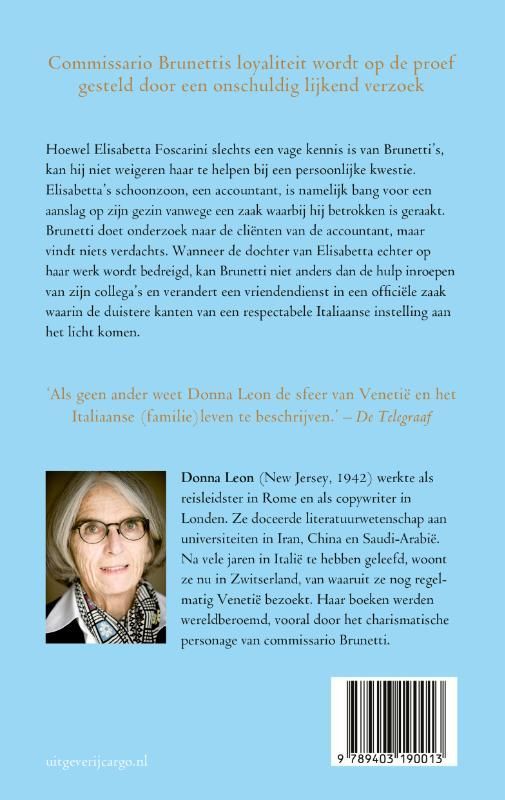 Donna Leon; Liefdadigheid