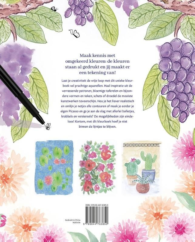 Het omgekeerde kleurboek voor volwassenen