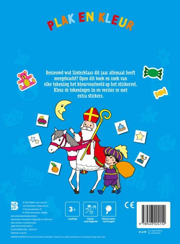 Plakken en kleuren Sinterklaas