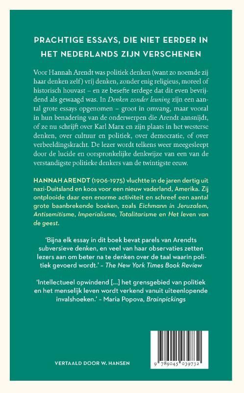 Hannah Arendt; Denken zonder leuning