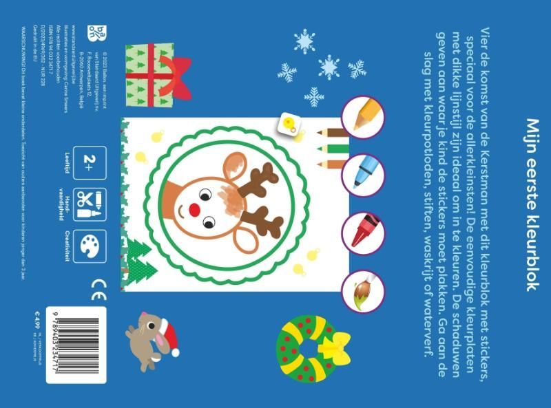 Mijn allereerste kleurblok met stickers: Kerstmis