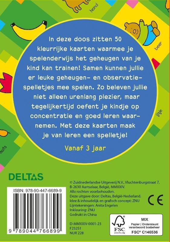 Mijn eerste memo-spel; Speel- en leerkaarten