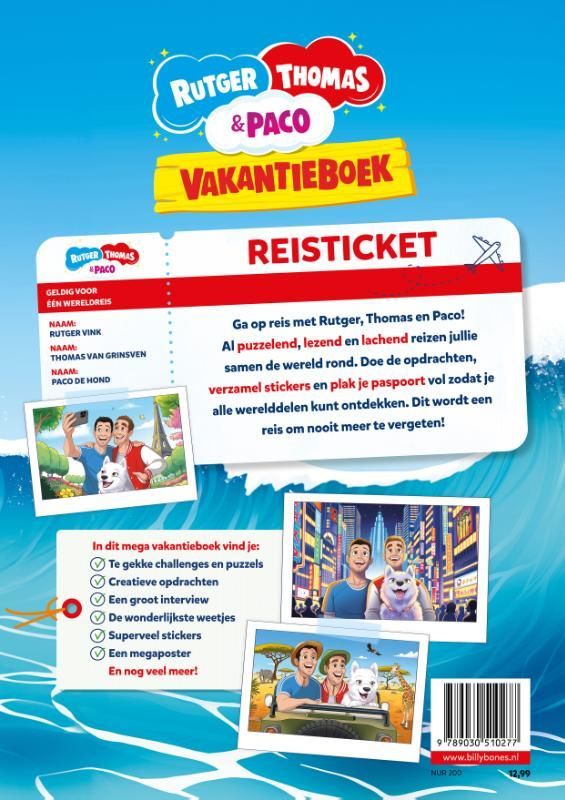 Rutger Vink; Het Vakantieboek van Rutger, Thomas & Paco