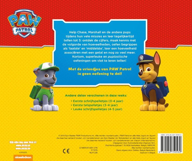 PAW Patrol/ Leuke telspelletjes / 4 - 5 jaar
