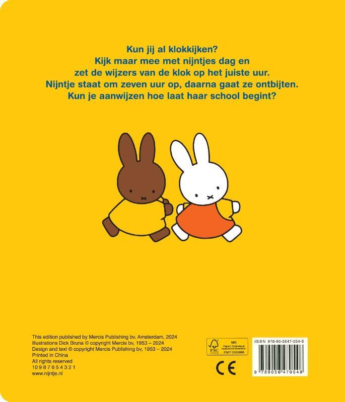 Dick Bruna; Klokkijken met nijntje
