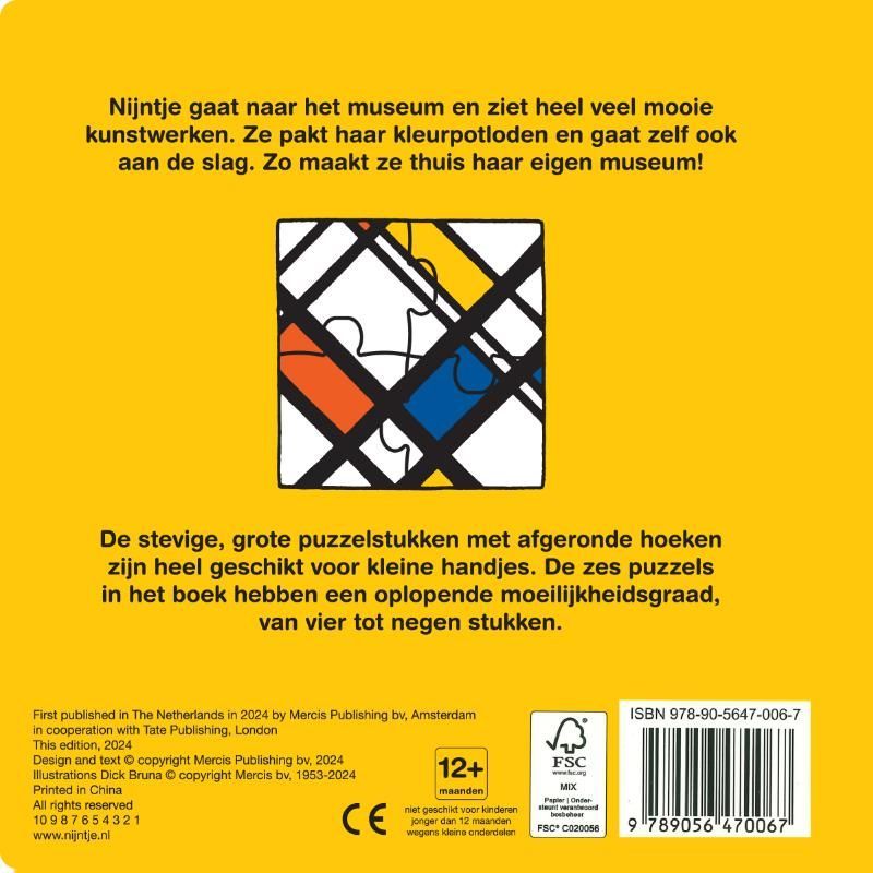 Dick Bruna; puzzelboek nijntje de kunstenaar