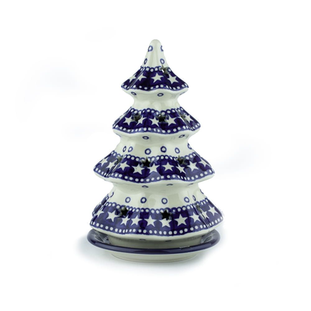 Tealight Tree 22 cm Blue Stars
