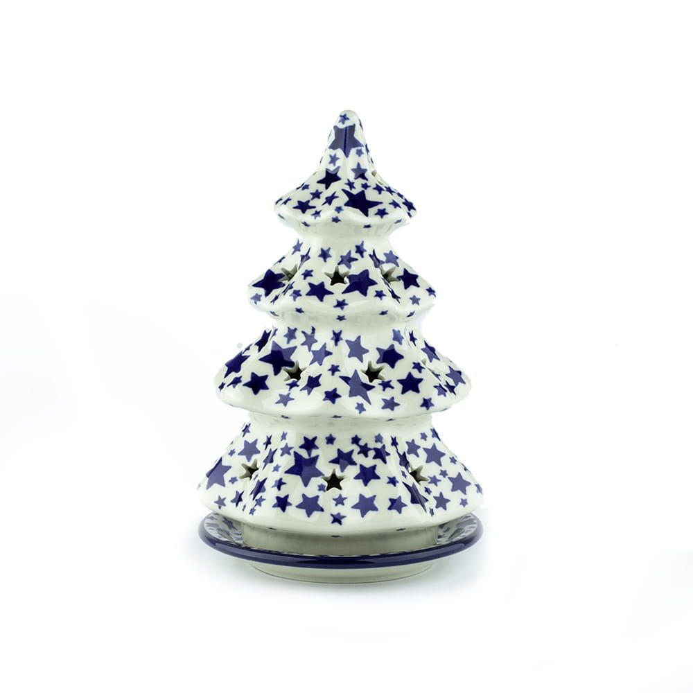 Tealight Tree 22 cm White Stars