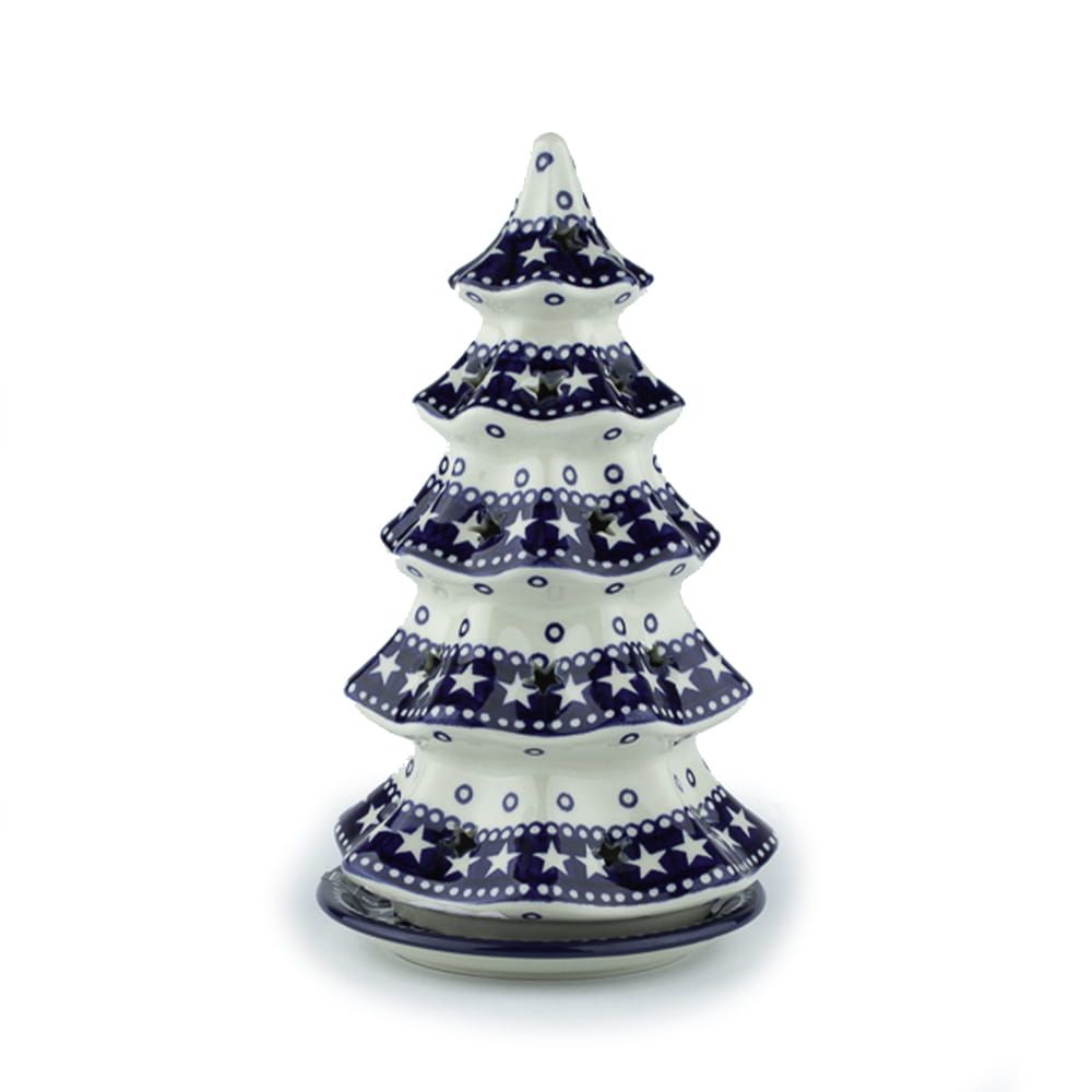 Tealight Tree 25 cm Blue Stars