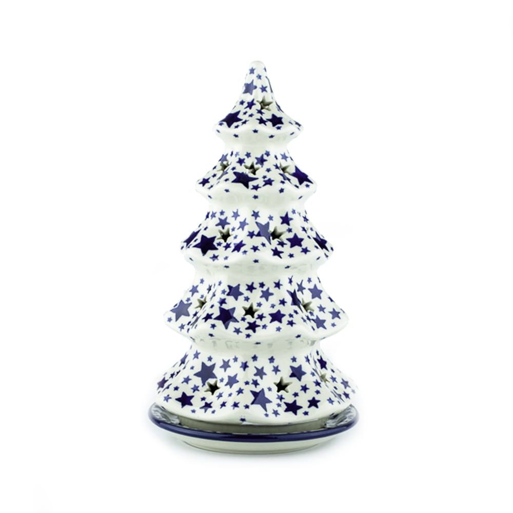 Tealight Tree 25 cm White Stars