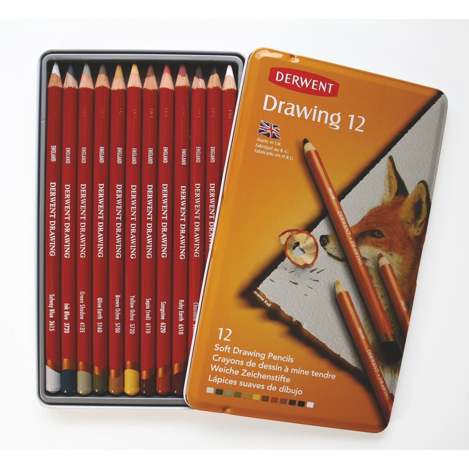 Derwent - Drawing Potloden (12 vachtkleuren)