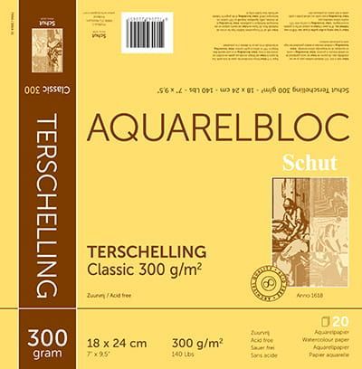 Schut; Aquarelpapier Terschelling Classic 300 gram 18x24 cm