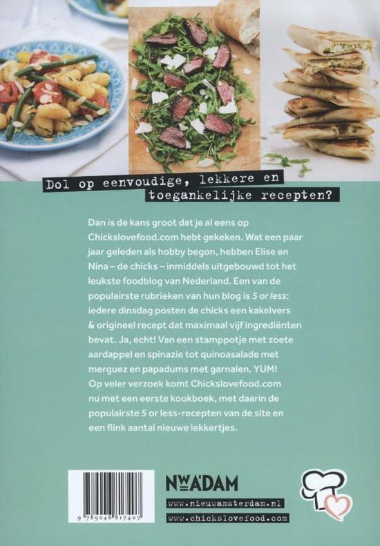 Chickslovefood; Het 5 or less - kookboek