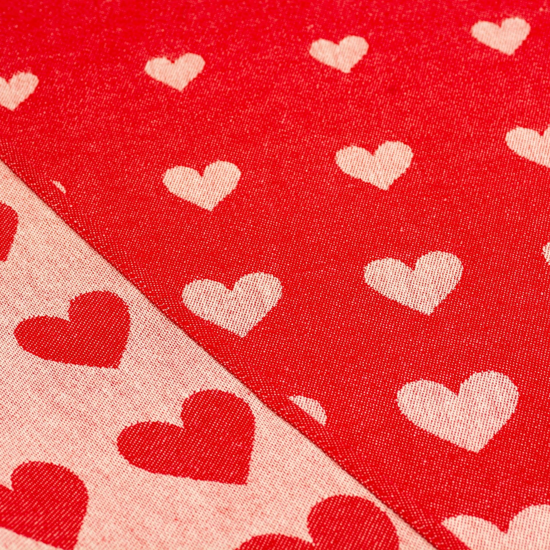 Bunzlau Castle Theedoek Hearts Rood