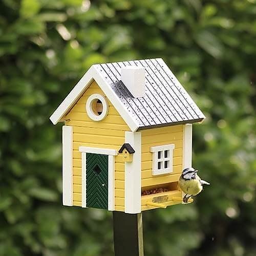 Voederhuisje/ nestkastje (geel huisje)