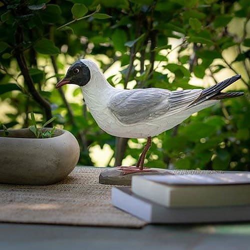 Kokmeeuw hout/ handgemaakt