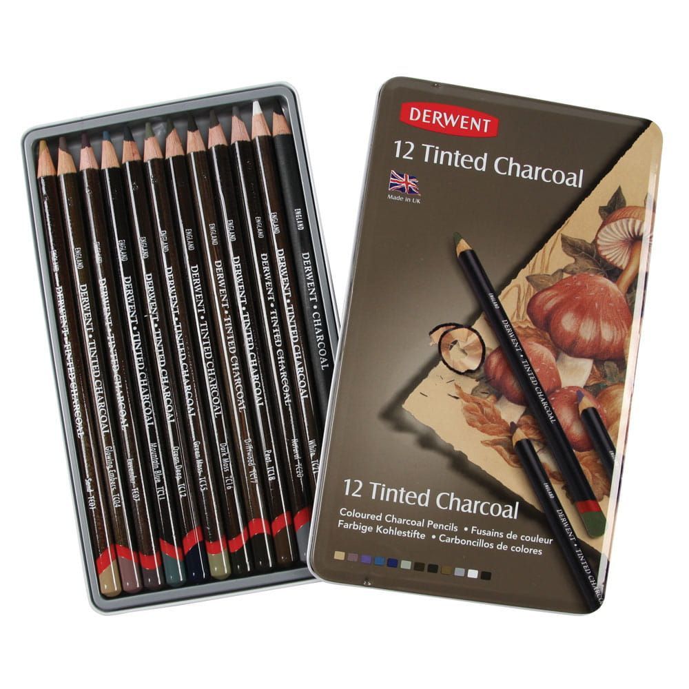 Derwent - Tinted Charcoal (12 kleuren)