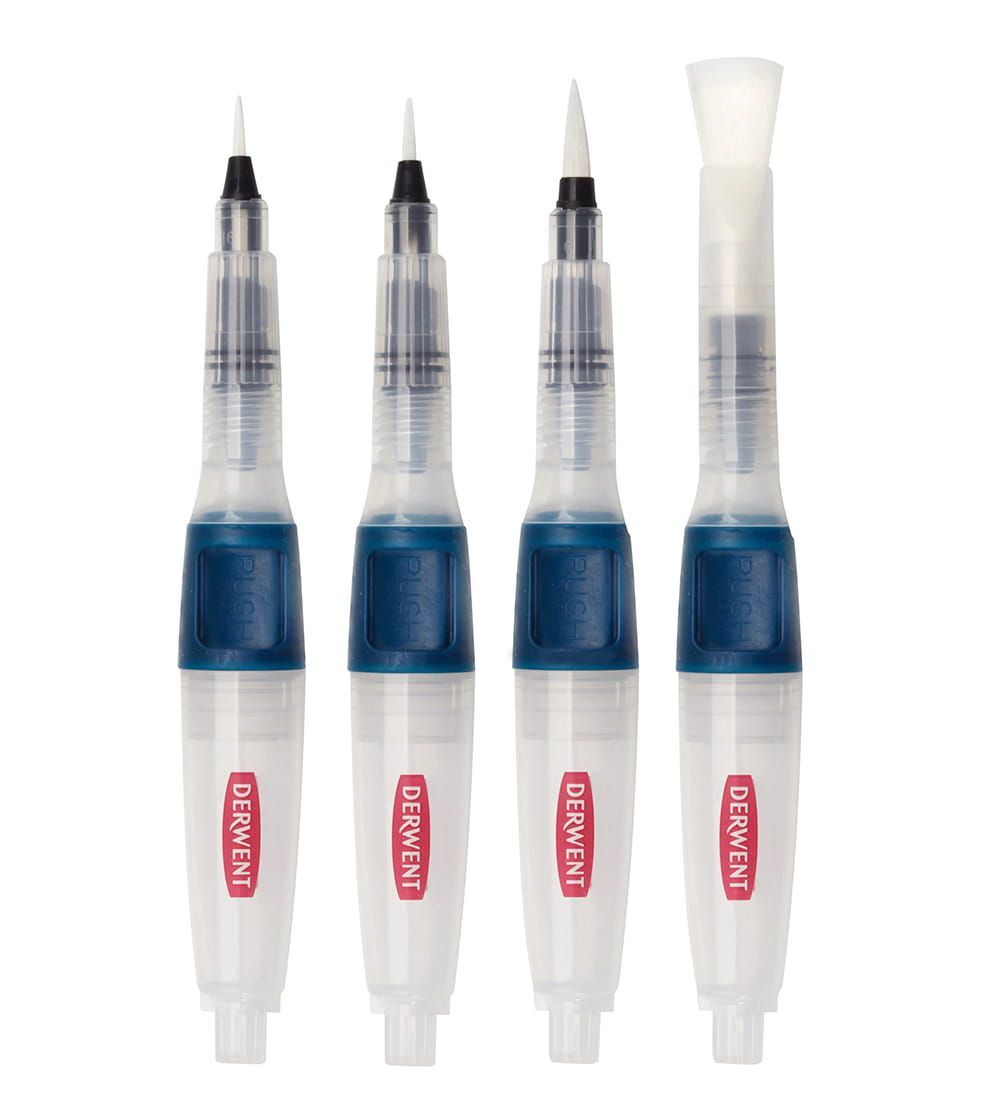 Derwent - Push Button Waterbrush Assorted Set