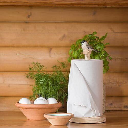 Keukenrolhouder Glanskop hout/ handgemaakt