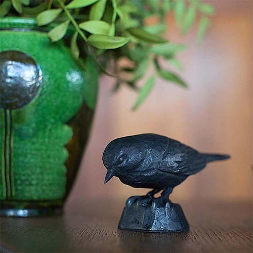 Sculptuur gietijzer Etende Mus