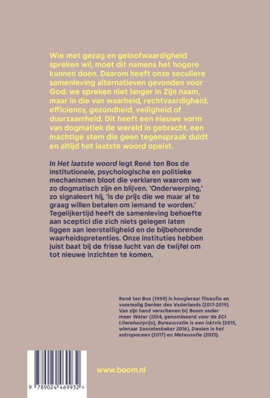 René ten Bos; Het laatste woord