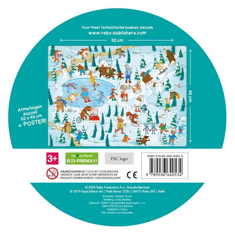 Matteo Gaule; Dieren op het ijs - boek + giga puzzel