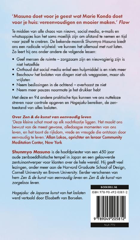 Shunmyo Masuno; Hogejaku: de Japanse kunst van het loslaten