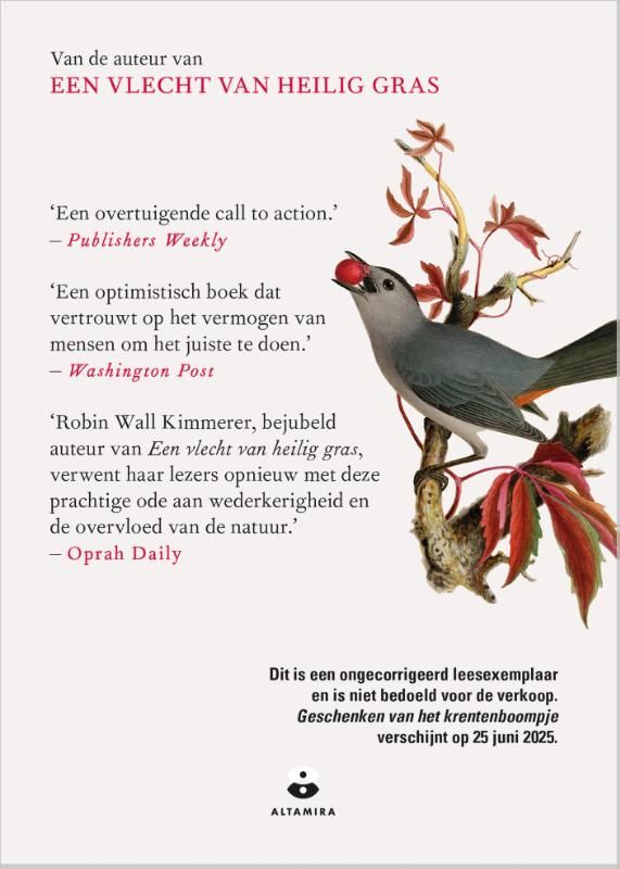 Robin Wall Kimmerer; Geschenken van het krentenboompje