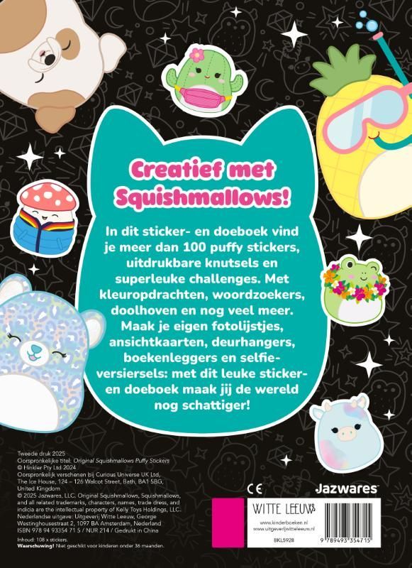 Witte Leeuw; Original Squishmallows Sticker- en doeboek