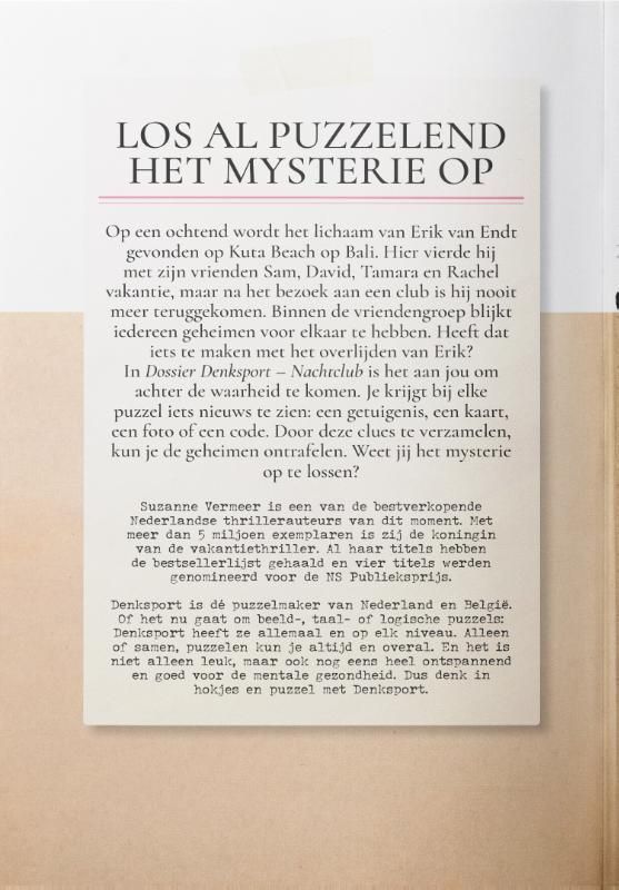 Dossier Denksport; Suzanne Vermeer - Nachtclub