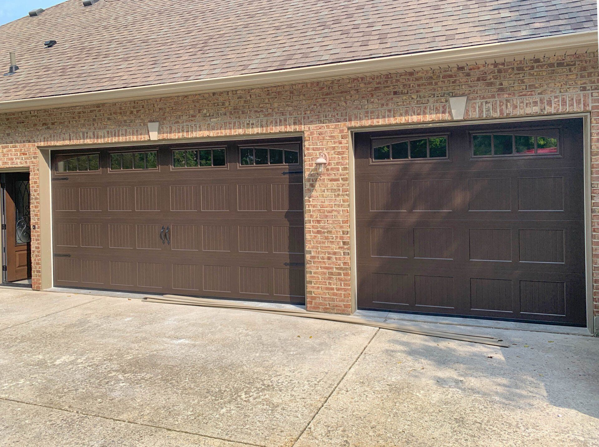 Model 60 in Custom Paint with 4 Pane Single Arch Windows and Decorative Hardware