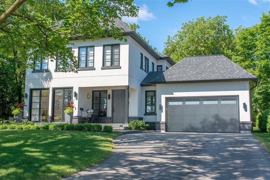 Model 63 in Graywood with Plain Clear Glass Windows