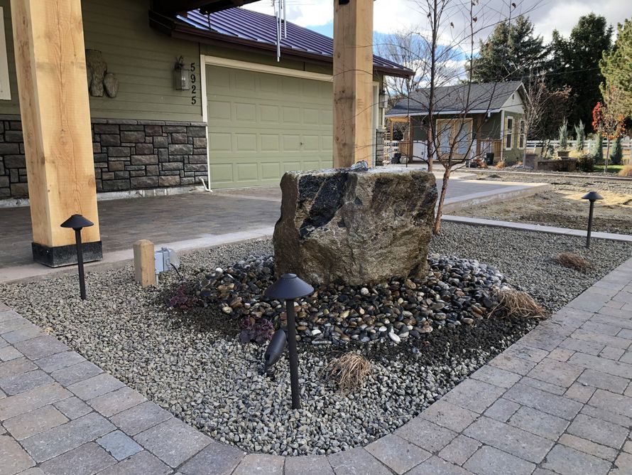 pavers and water feature