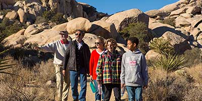 Image of a family on a hiking tour