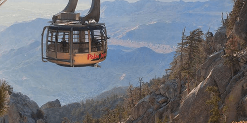Aerial tram way on a high place