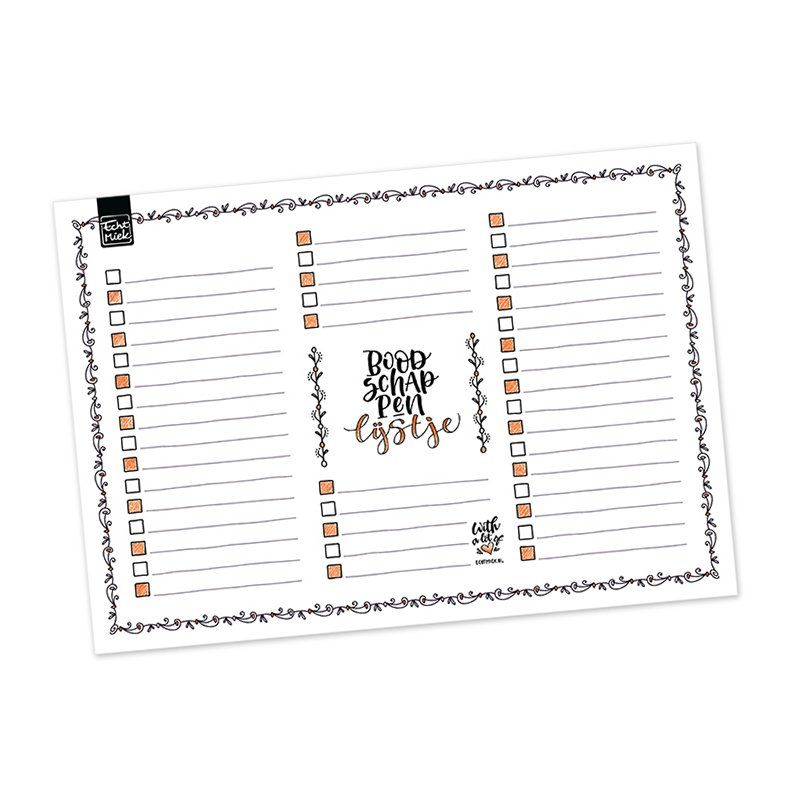 boodschappenlijstje illustratie -  EchtMiek