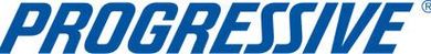 A blue progressive logo on a white background