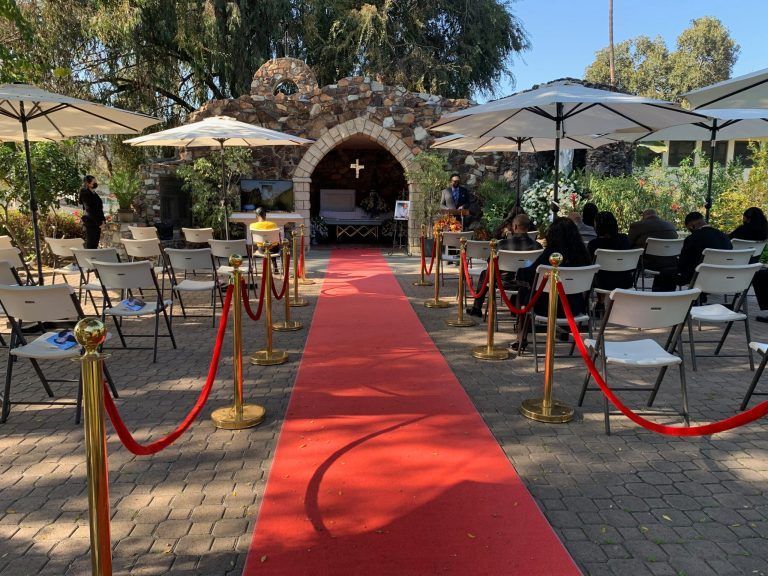 Outdoor Catholic Funeral Service Chavez Funeral & Cremation Services, Inc. CA