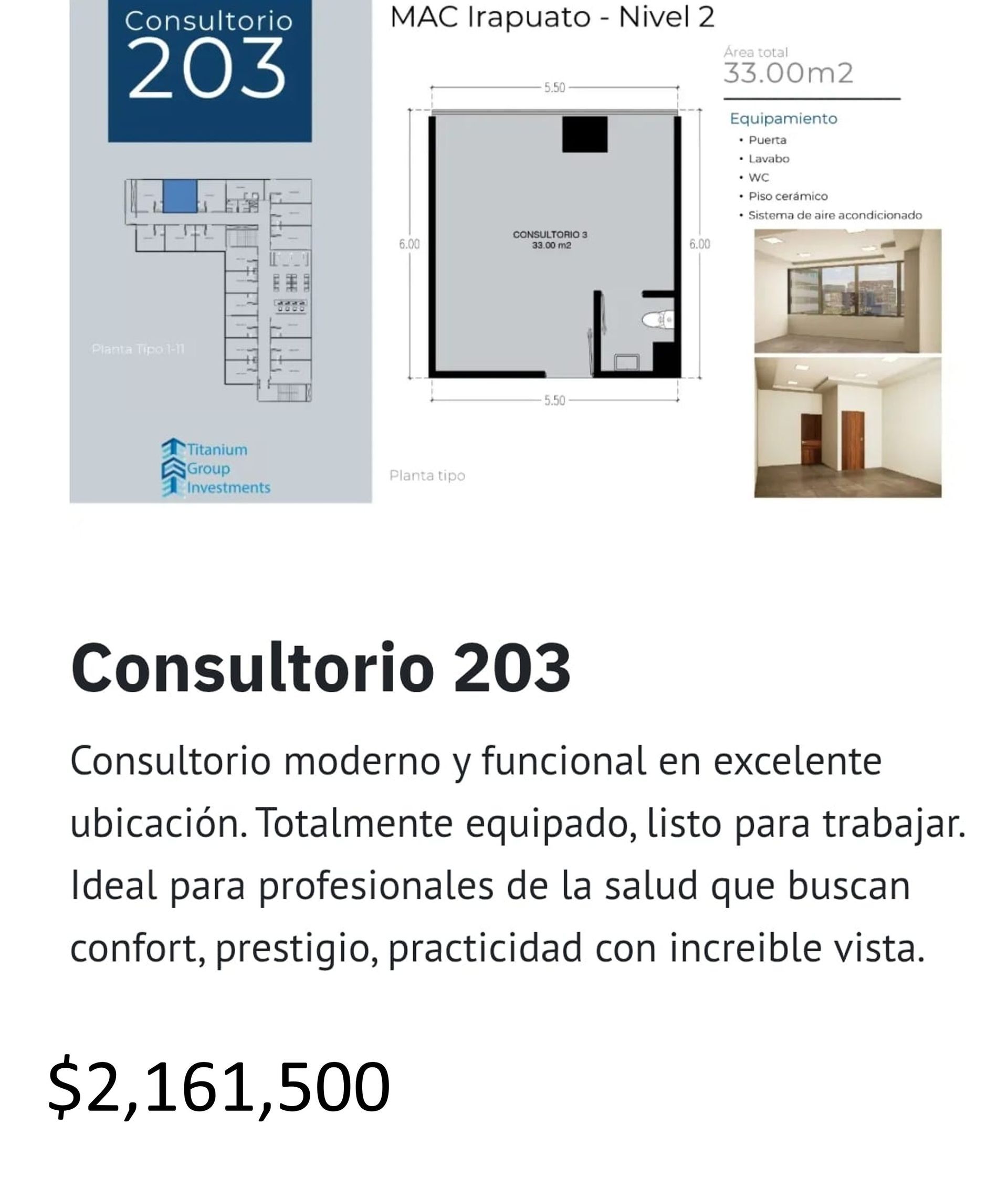 Los precios y disposición de los consultorios están sujetos a cambio sin previo aviso, esto por demanda