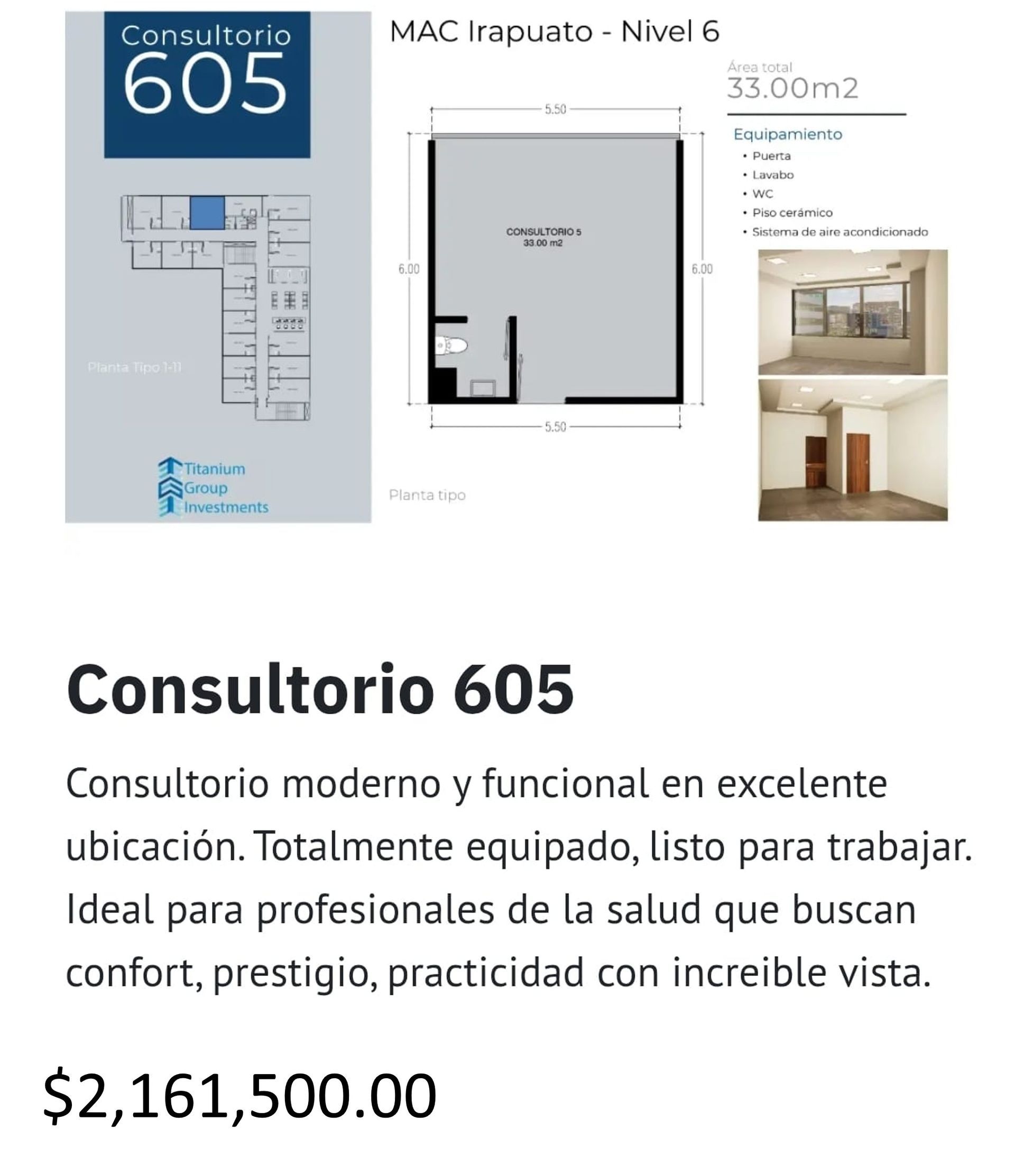 Los precios y disposición de los consultorios están sujetos a cambio sin previo aviso, esto por demanda